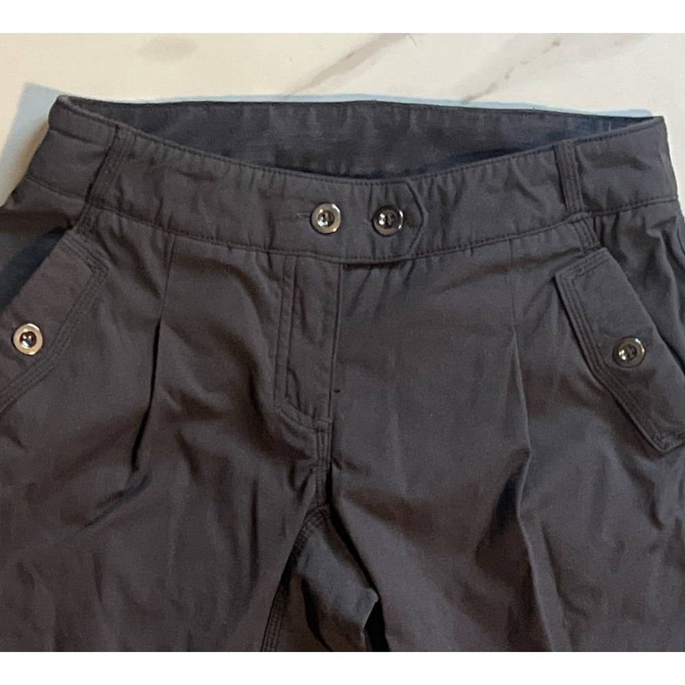 Lululemon Urban Commuter Pedal Pants Gray Size 6‎ Reflective Cuff Tech Pleated